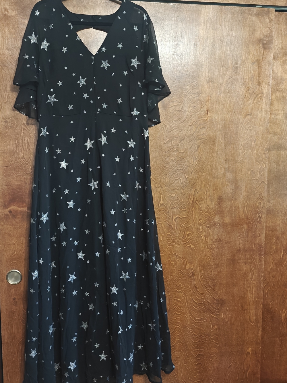 ASOS Black Maxi Dress with Silver Star Motif
